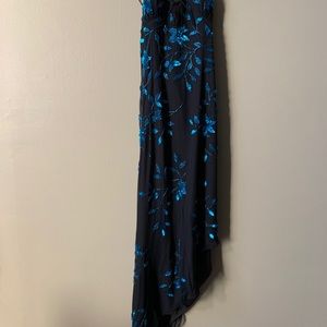 Cache black dress with blue sequins size 4